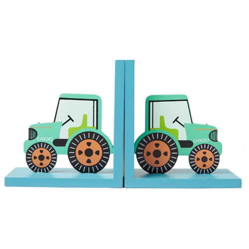 Sass & Belle Green Tractor Bookends