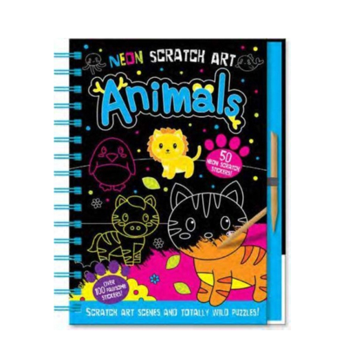 Neon Scratch Art Animals –