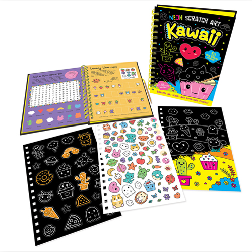 Neon Scratch Art Kawaii Owl Books