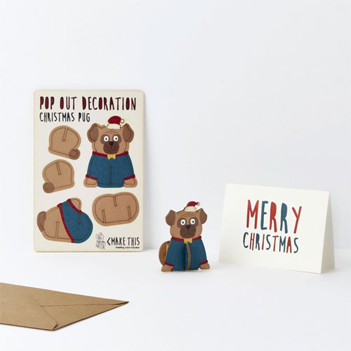 Pop Out Pug Christmas Card Owlbooks dk Pop Out Pug Christmas Card Owlbooks dk